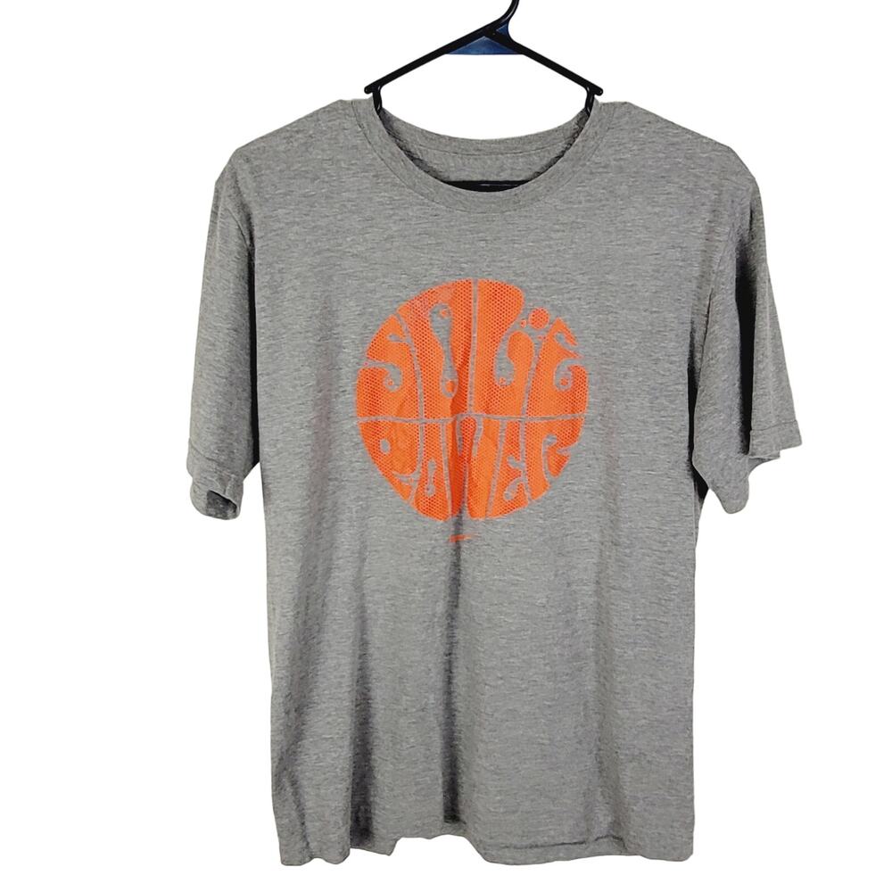 Nike mens grey Sole Power graphic short sleeved active tshirt size Medium